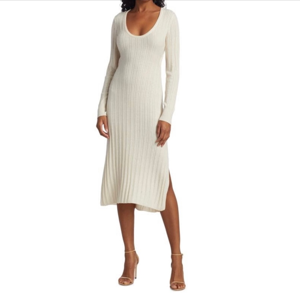 DH NEW YORK Rain Ribbed Open-Back Sweater Dress NWT